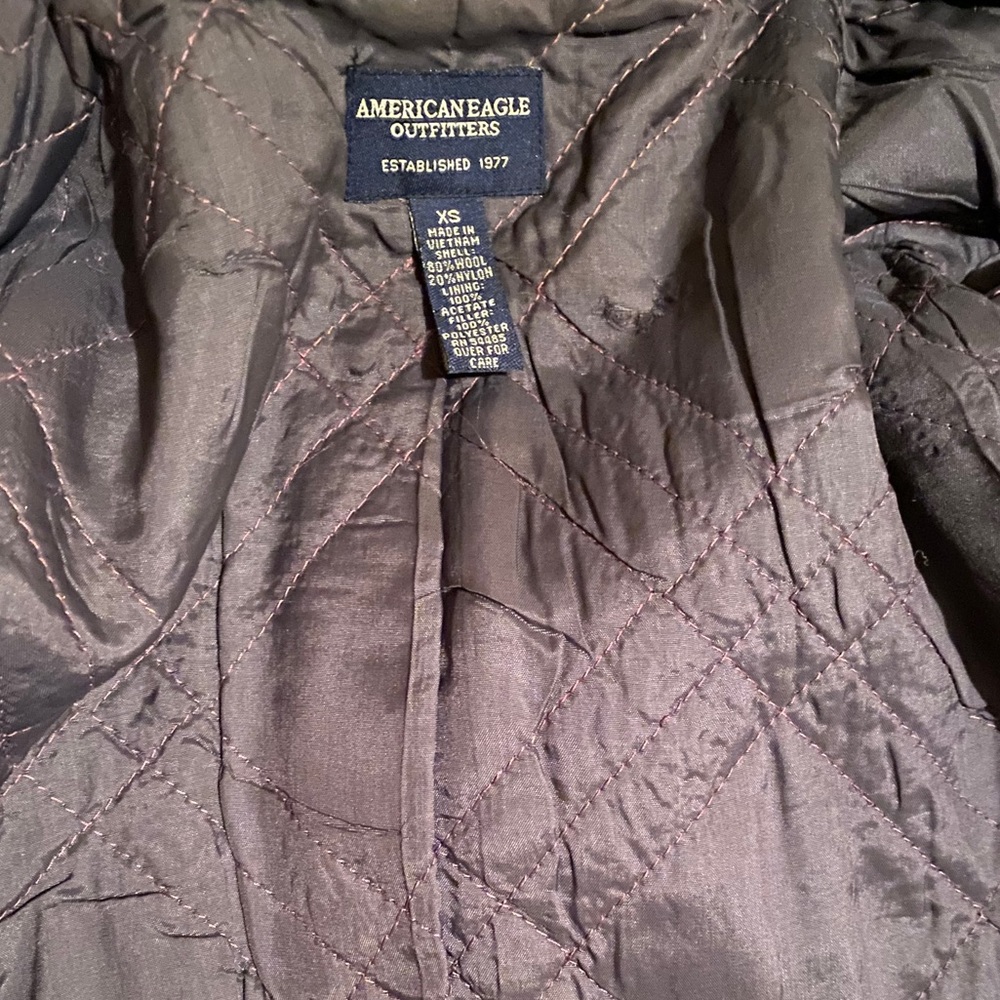 American Eagle Grey Double Breasted Wool Peacoat - image 4